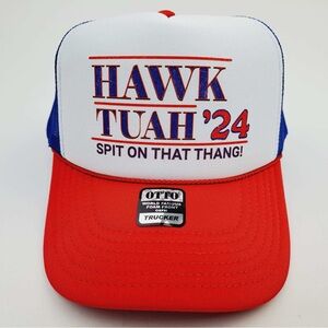 Hawk Tuah Red White And Blue Mesh  Foam Trucker
